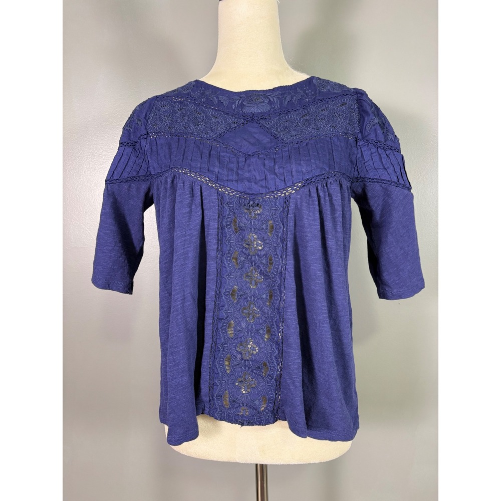 Sundance Blouse Womens S Boho Embroidered Lace Prairie Cottagecore Feminine Soft